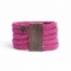 Fuchsia Silk Rope Bracelet For Woman With Swarovski Strass