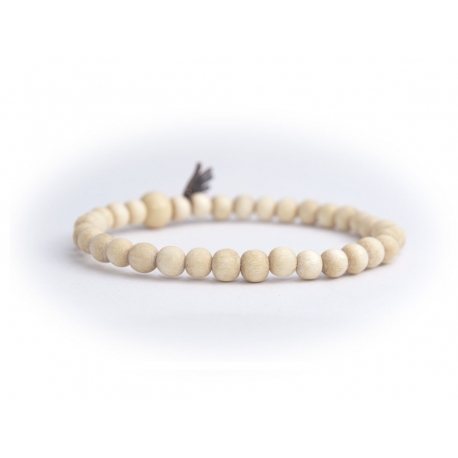 White Wood Very Little Beads Bracelet For Man