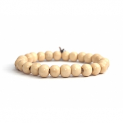 White Wood Beads Bracelet For Man