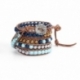 Mix Colored Wrap Bracelet For Woman - Precious Stones Onto Bronze Leather