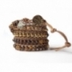 Brown Wrap Bracelet For Woman - Precious Stones Onto Natural Dark Leather