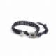 Bracciale uomo ematite onice su cuoio nero