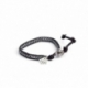 Grey Hematite 4Mm Beads Wrap Bracelet For Man. Grey Hematite Onto Black Leather