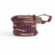 Mix Colored Wrap Bracelet For Woman - Precious Stones Onto Bordeaux Leather