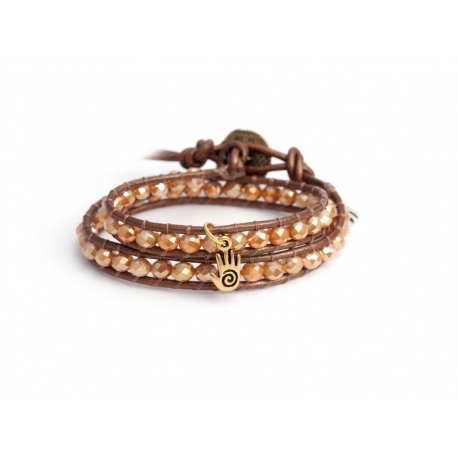 Bracciale oro donna cristalli e charm