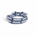 Bracciale blu donna cristalli Swarovski con bottone Swarovski