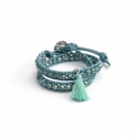 Bracciale verde donna cristalli e charm