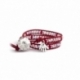 Bracciale rosso cristalli Swarovski piccoli con bottone Swarovski