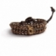 Gold Wrap Bracelet For Woman - Crystals Onto Bronze Leather And Charm