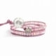 Bracciale Swarovski piccoli rosa con bottone Swarovski