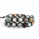 Bracciale tibetano donna amazzonite multicolor 2 giri