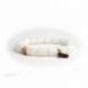 White Quartz And White Wood Bead Bracelet For Man