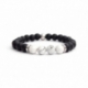 Matte Onyx Natural And White Howlite Stone Beads Man Bracelet