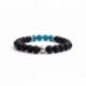 Black Matte Onyx Natural And Angelite Stone Beads Man Bracelet