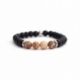 Matte Onyx Natural And Picture Jasper Stone Beads Man Bracelet