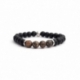 Matte Onyx Natural And Leopardskin Jasper Stone Beads Man Bracelet