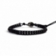 Bracciale uomo onice nero con bottone acciaio