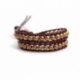 Gold Wrap Bracelet For Woman - Precious Stones Onto Black Leather
