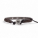 Bronze Hematite Bracelet For Man Onto Dark Brown Leather